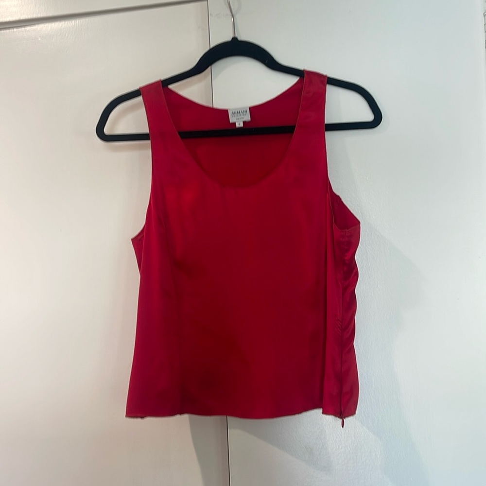Armani Collezioni silk blend red tank size 10